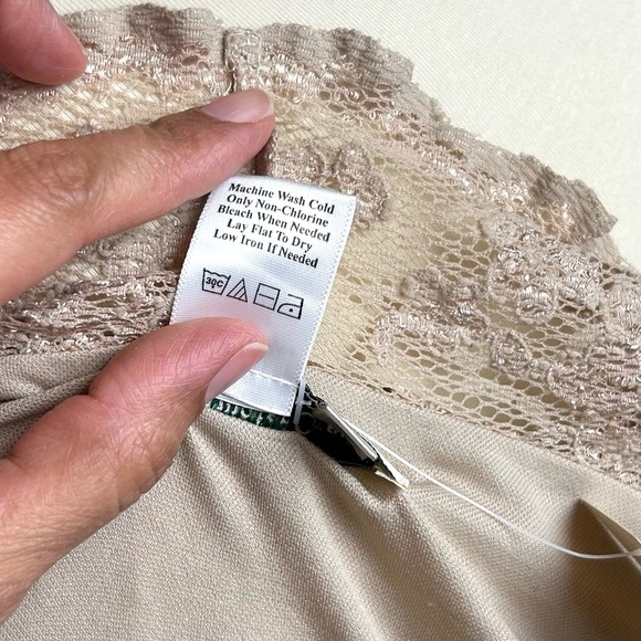 NWT VTG Coldwater Creek Womens 2X Long Sleeve Top Pucker Lace Cream Fairycore - Picture 6 of 7